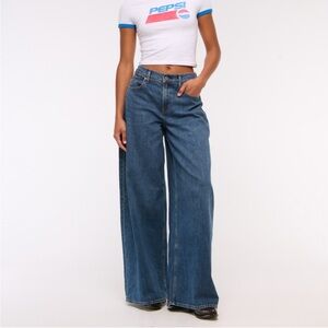 Abercrombie & Fitch Medium Blue Wide Leg Jeans